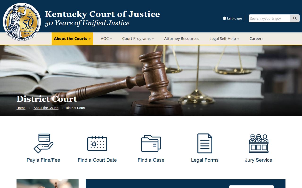 Henry County Circuit Court records and Kentucky District Court jurisdiction
