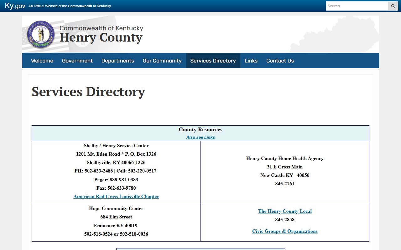 Henry County court records services directory and local offices