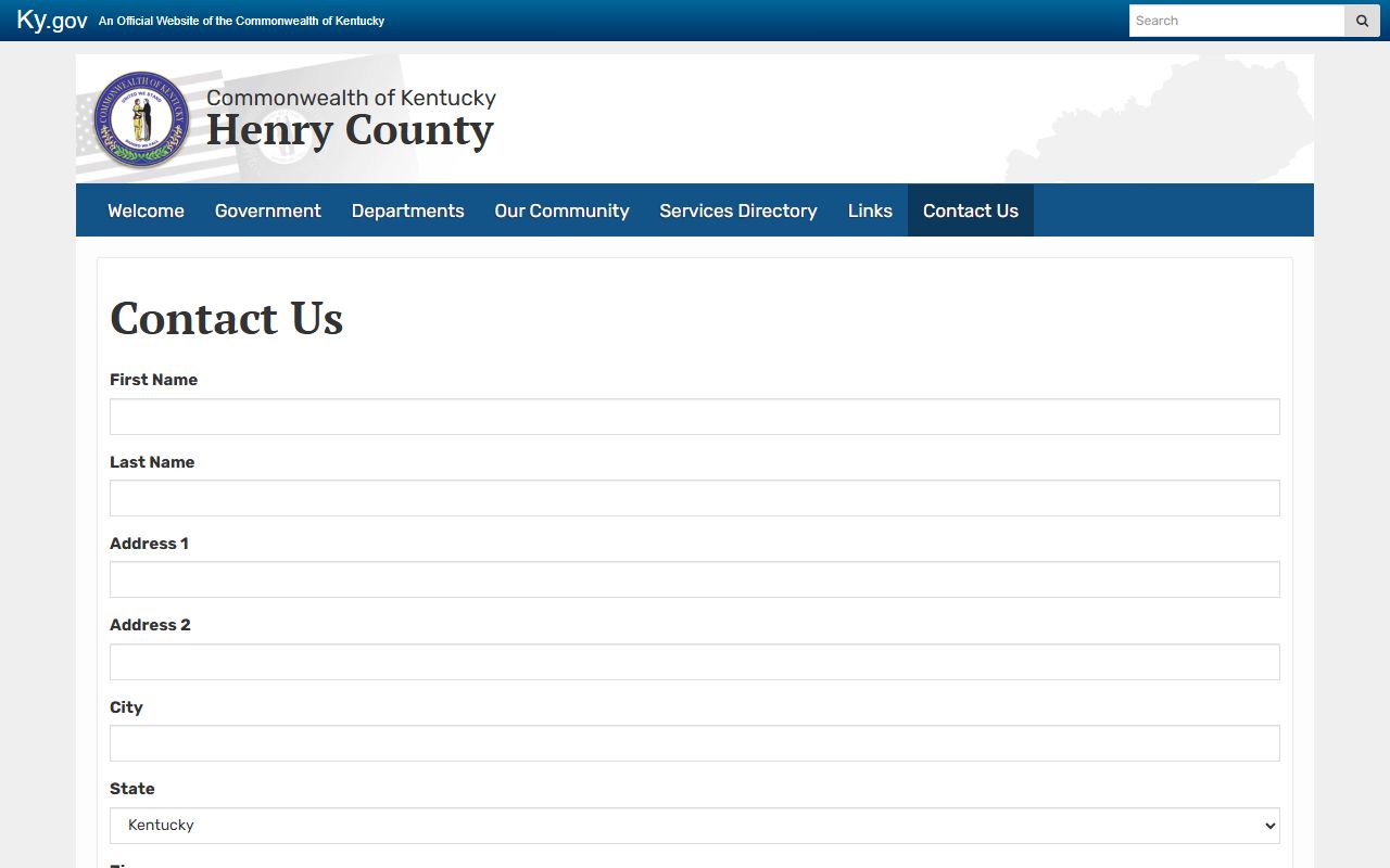 Henry County inmate records county contact form